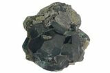 Blue-Green Cuboctahedral Fluorite on Sparkling Quartz - China #147081-1